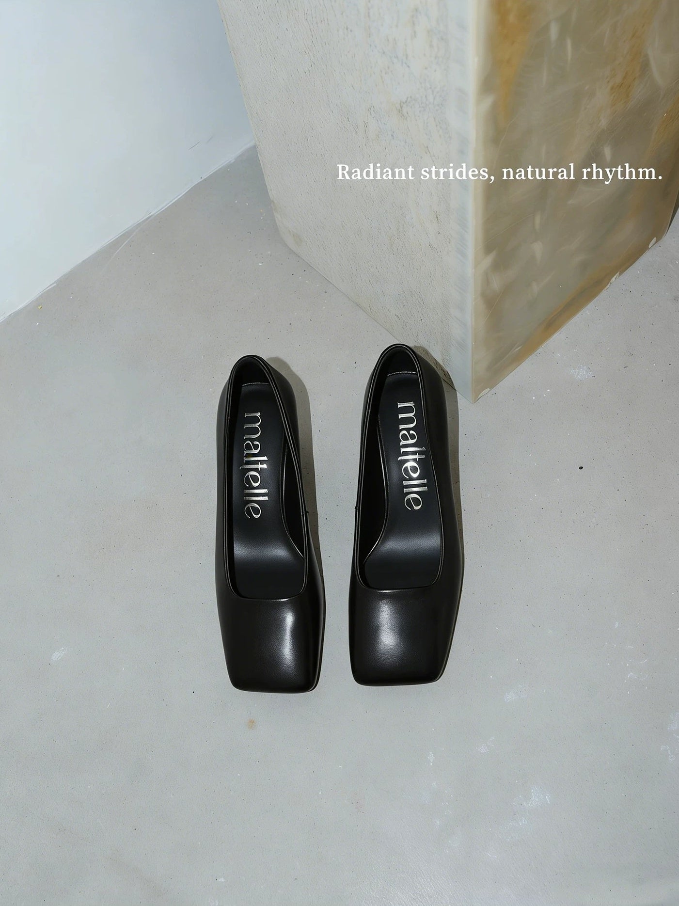Vintage Black Sheepskin Square Toe Pumps