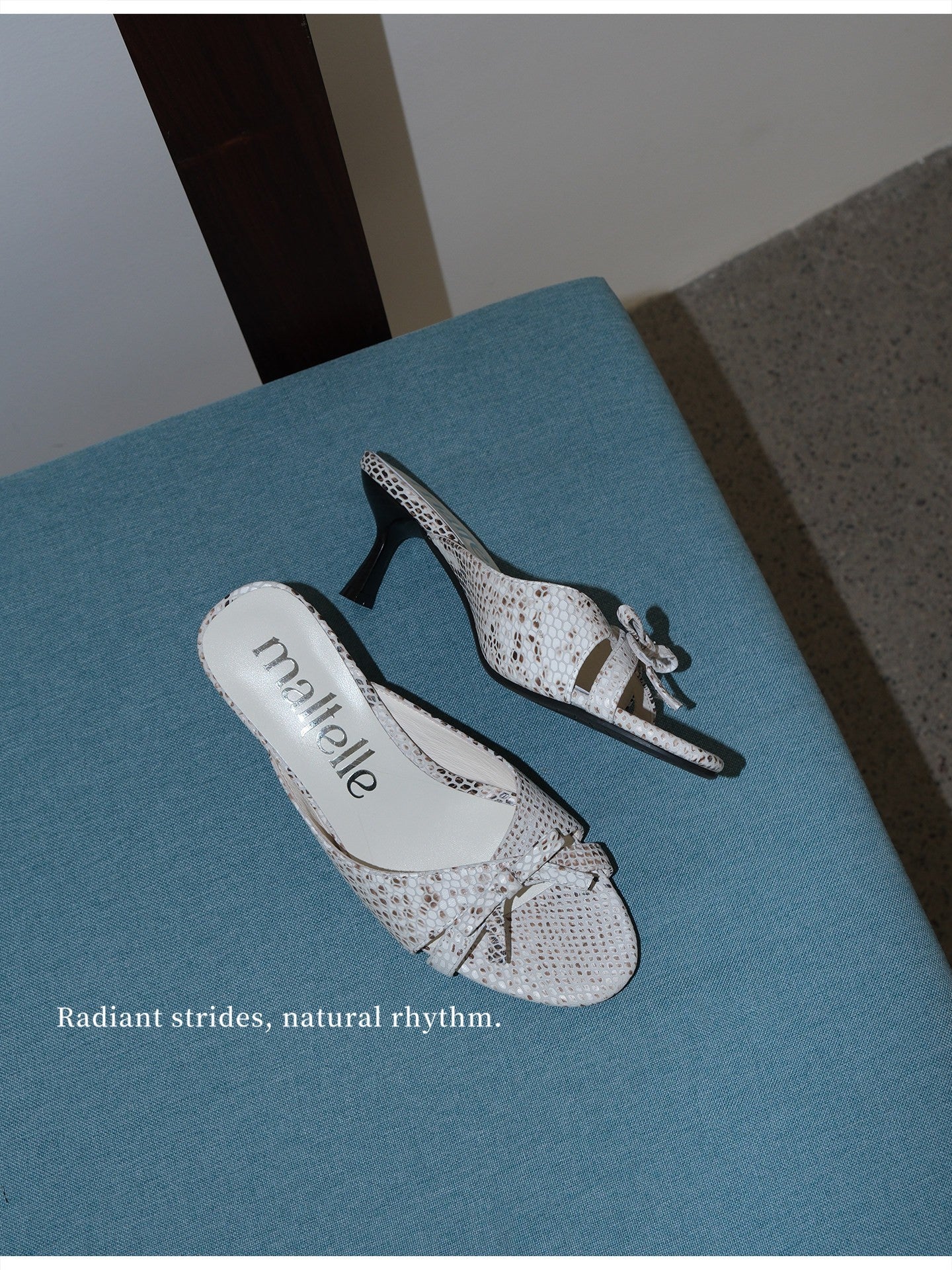 Vintage Snake Print Leather Heeled Mules