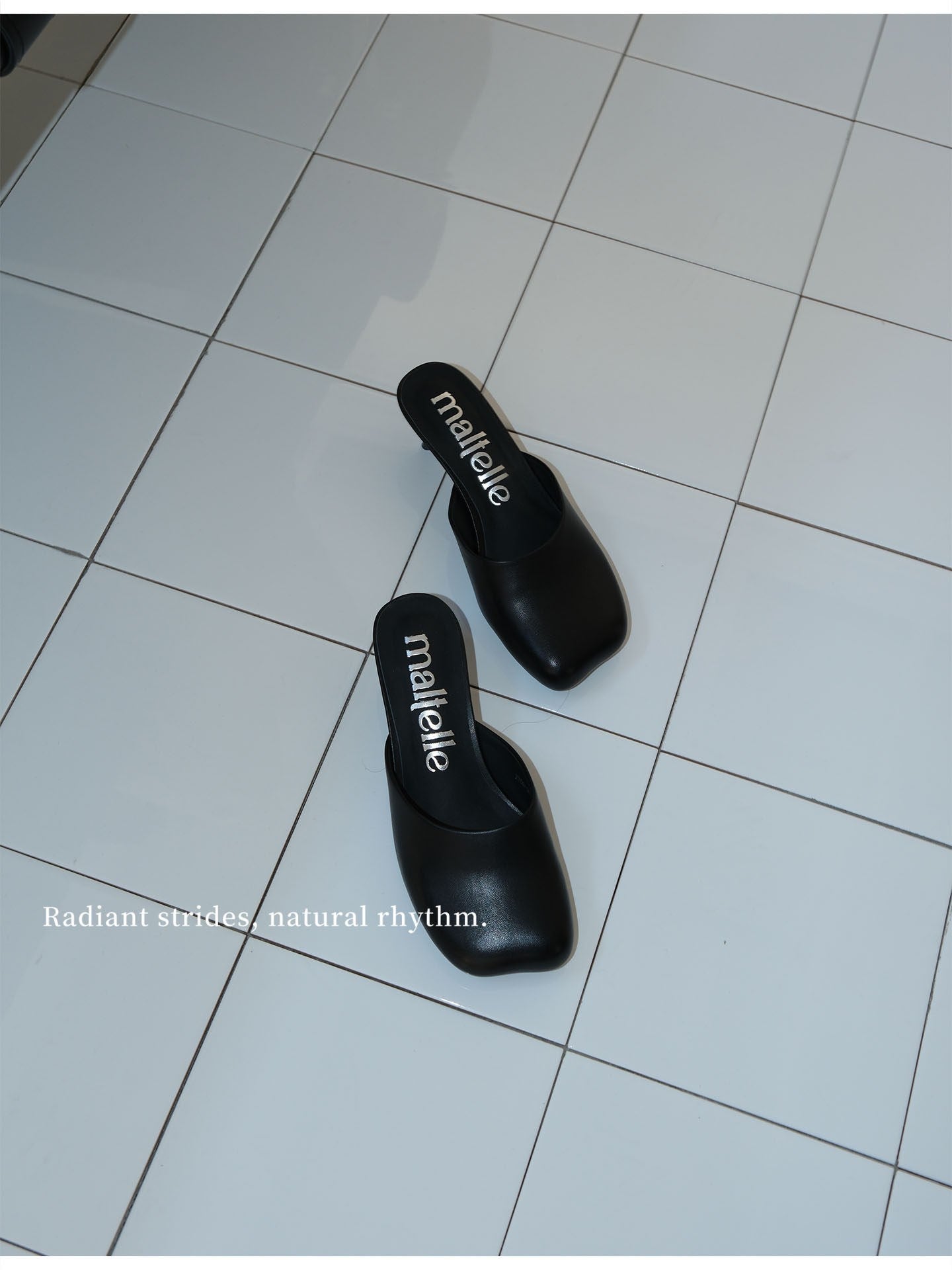 Black Square-Toe Mules