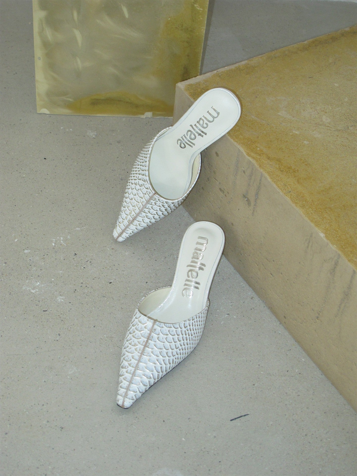 Snake-Skin Pointed-Toe Stiletto Pumps
