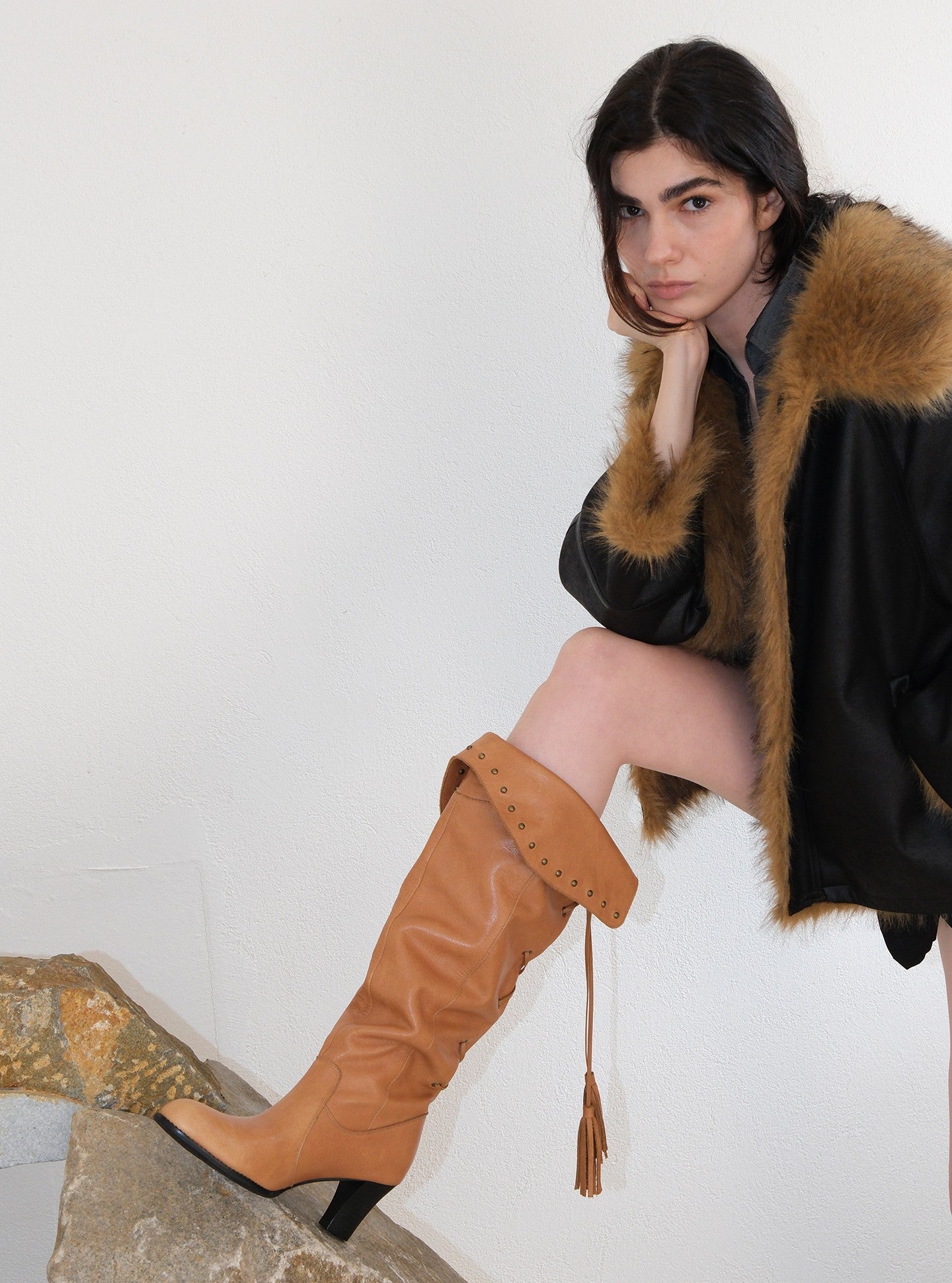 Handmade Yellow Leather Fringed Western Boots