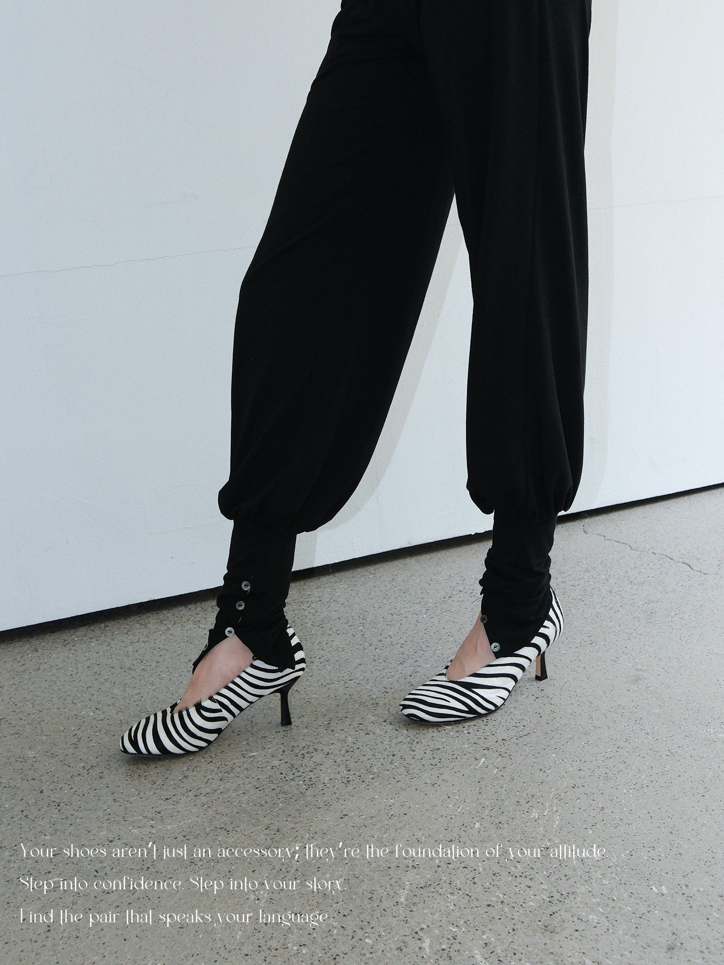 French Vintage Zebra Print Calf Hair Stiletto Sandals