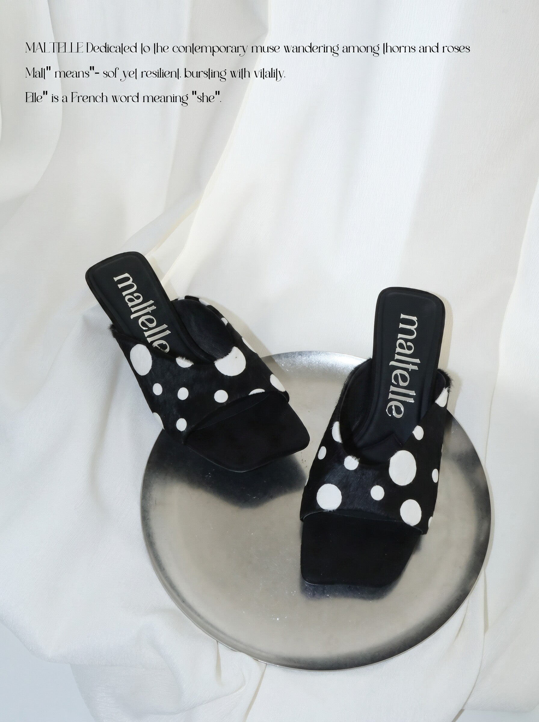 Vintage Polka Dot Calf Hair Heeled Sandals