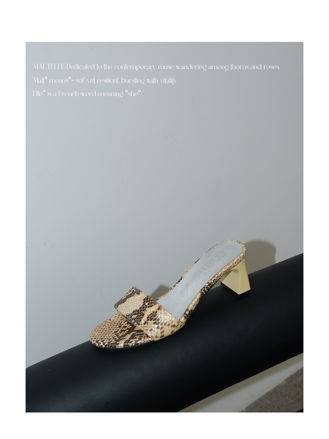 Vintage Snake Print Leather Heeled Mules