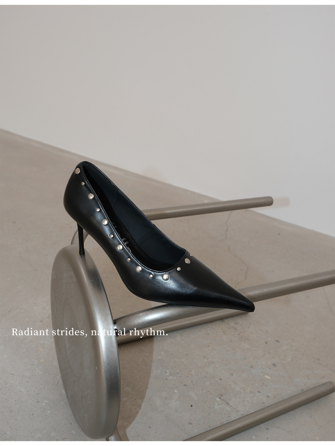 Chic Studded Leather Pointed Toe Stiletto Pumps