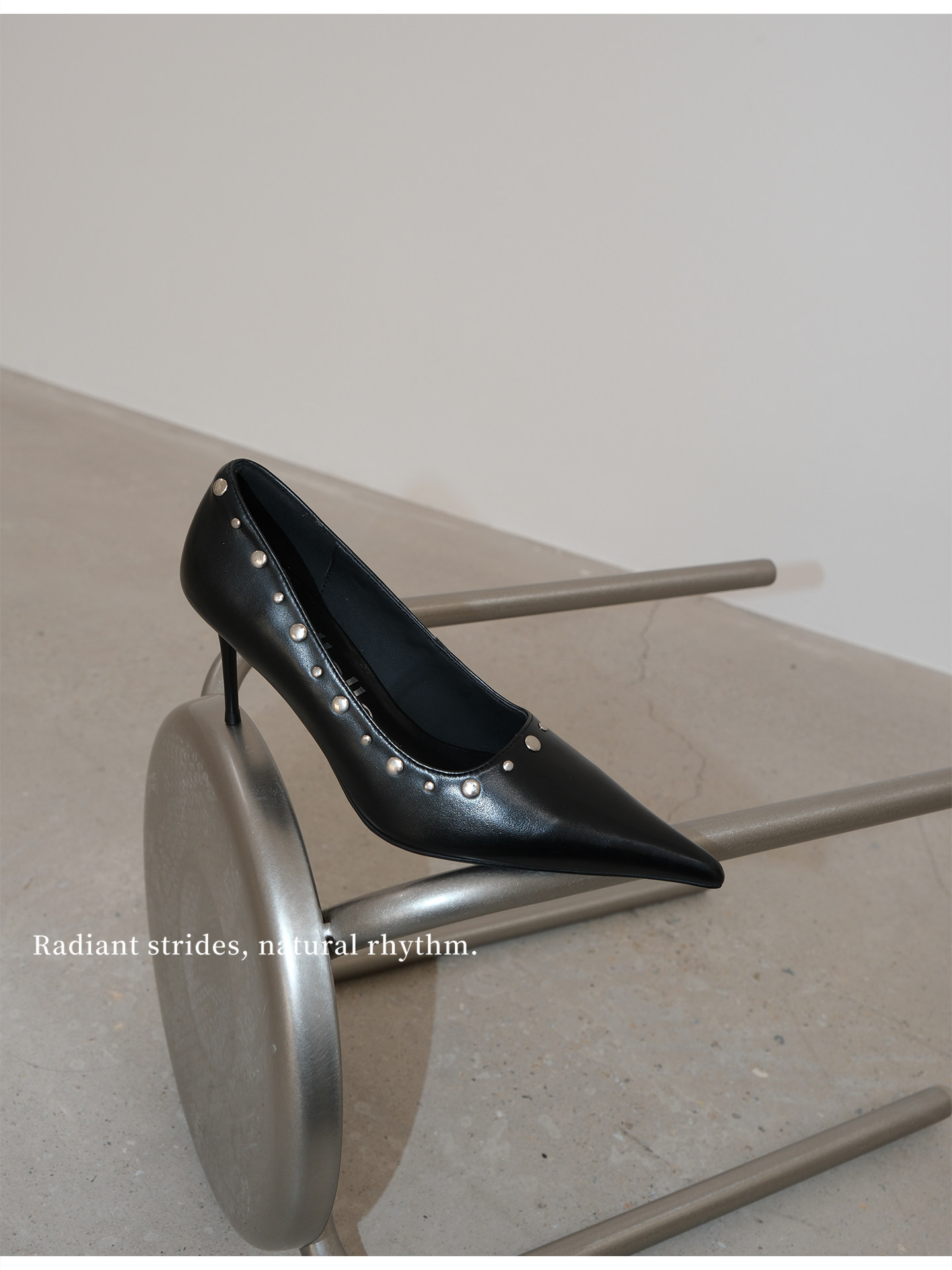 Chic Studded Leather Pointed Toe Stiletto Pumps