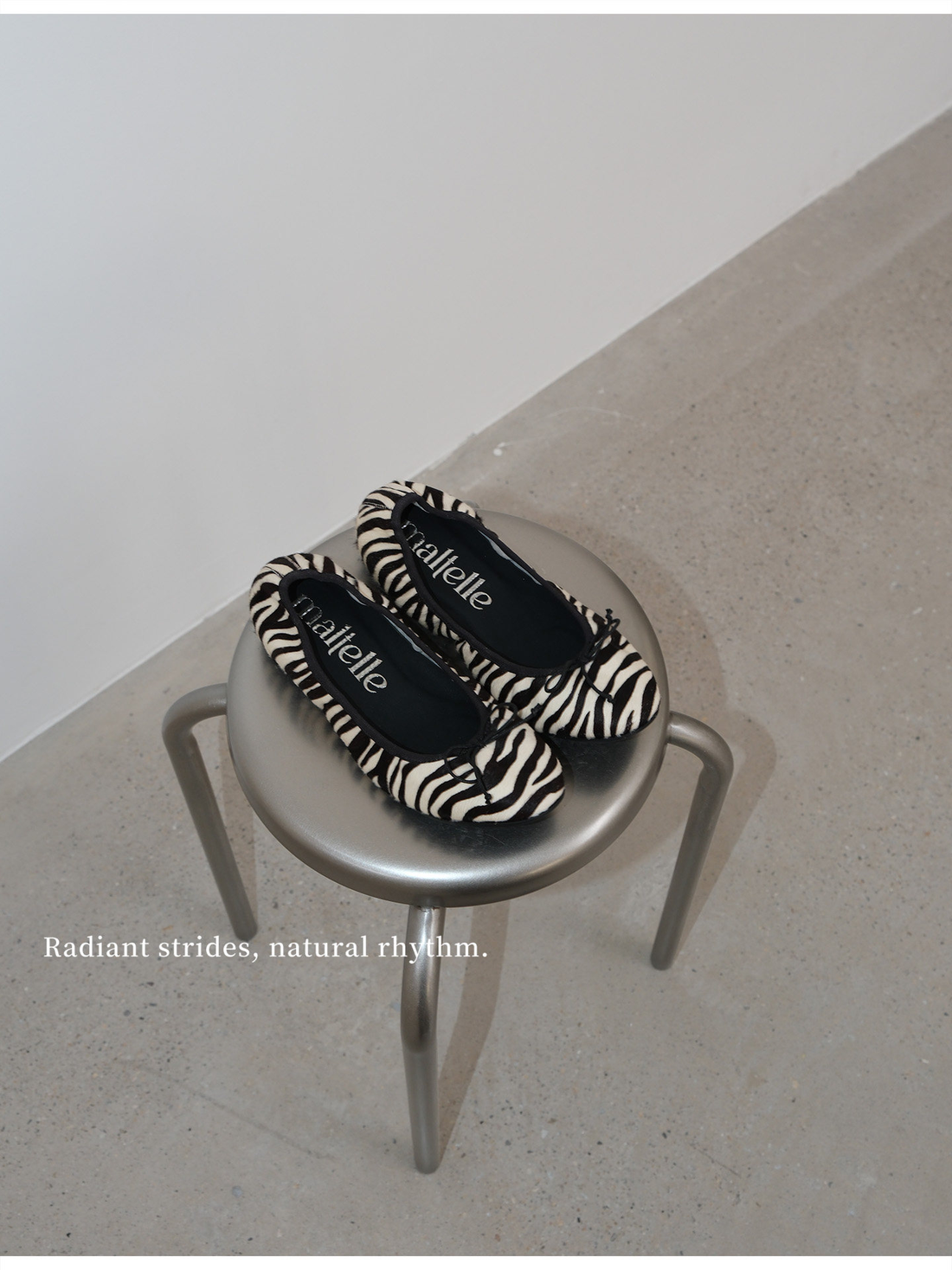 Zebra Print Haircalf Bow Ballet Flats