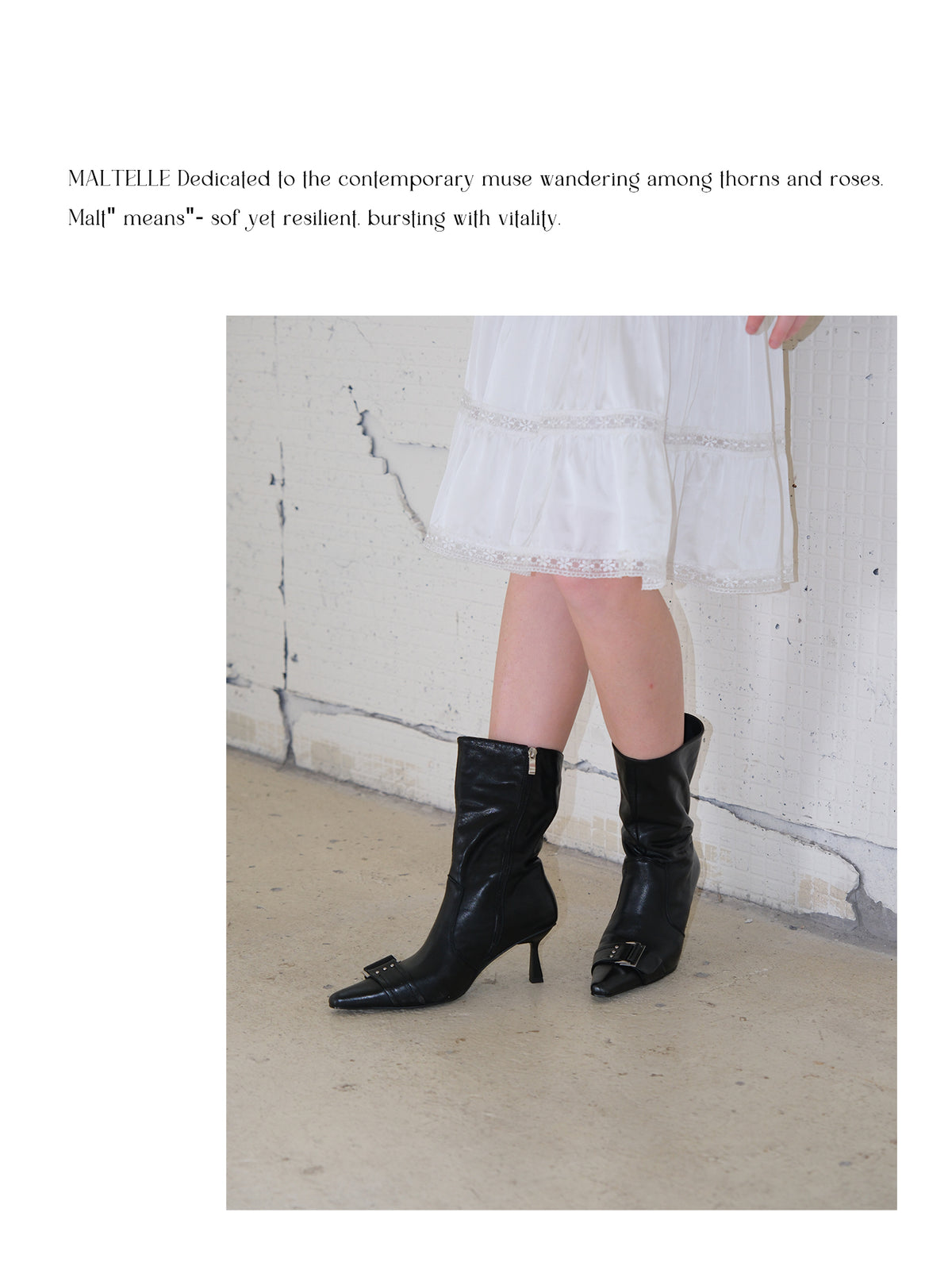 Buckle Pointed Toe Mid Calf Stiletto Boots