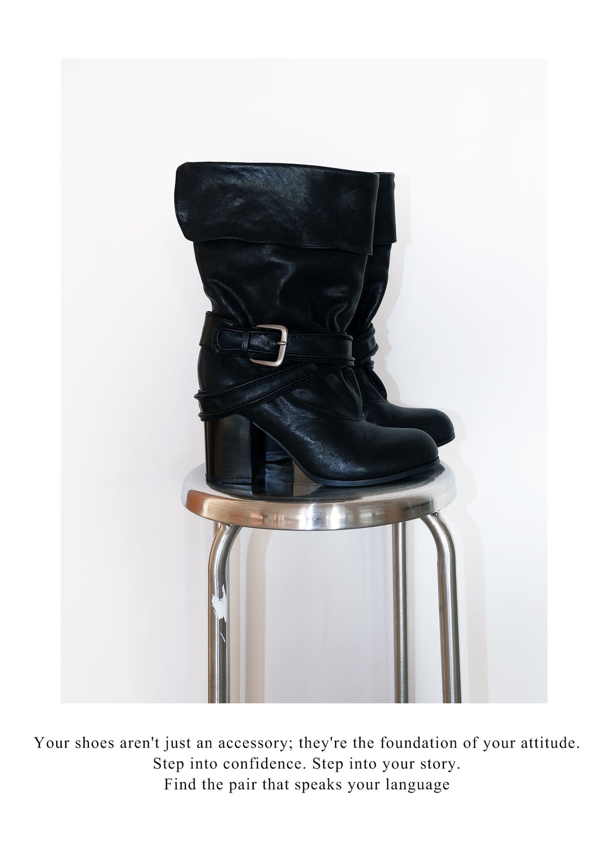Metal Buckle Round-Toe Comfortable Short Boots