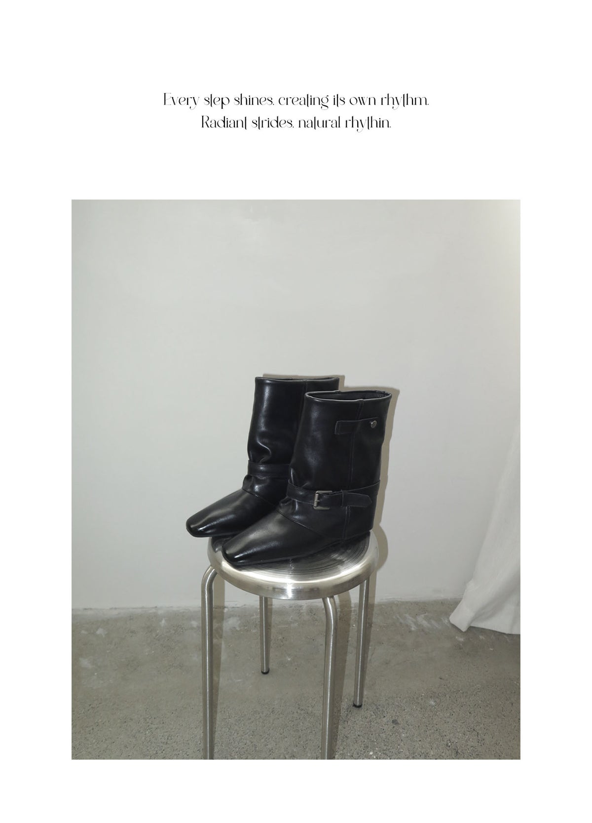 Slouch Leather Mid Calf Boots
