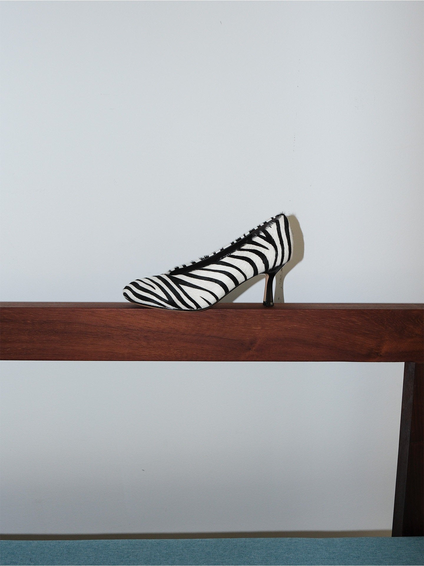 French Vintage Zebra Print Calf Hair Stiletto Sandals