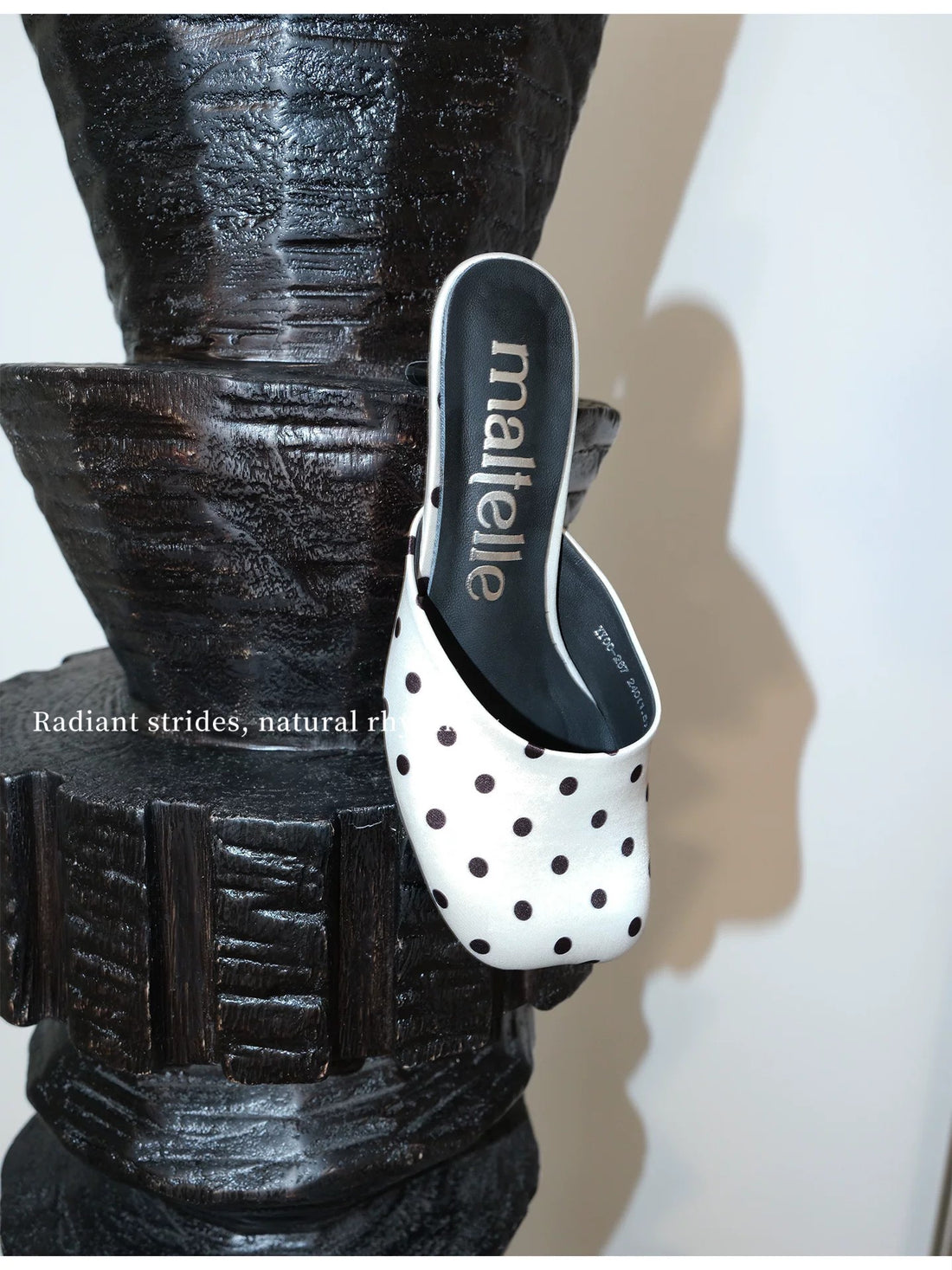 Polka Dot Square-Toe Stiletto Mules