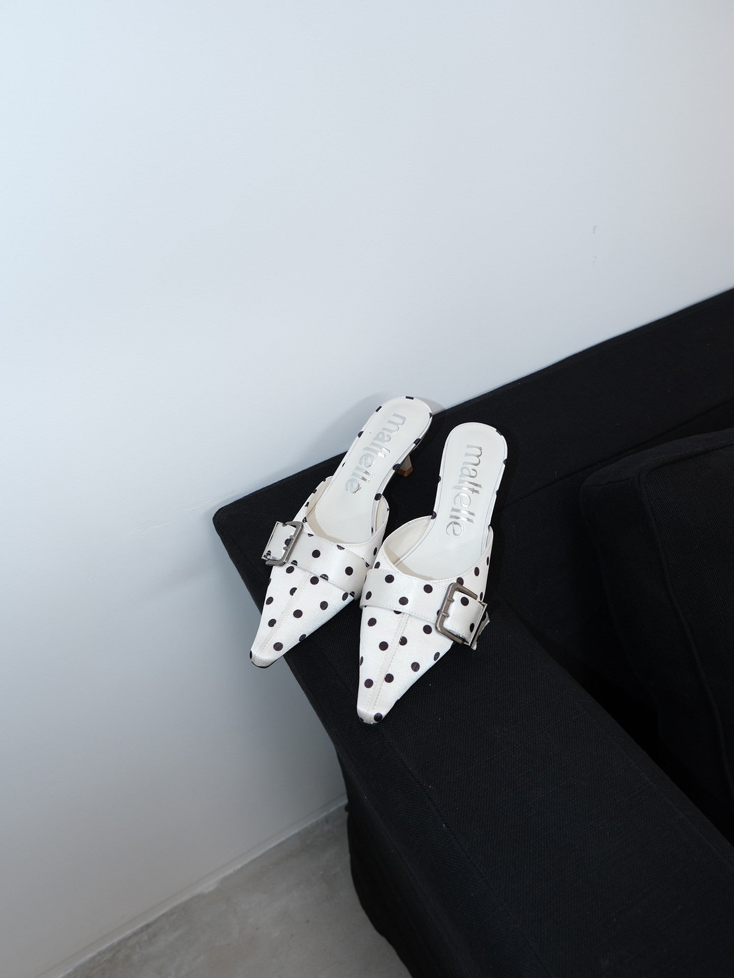 Polka Dot Pointed High Heels