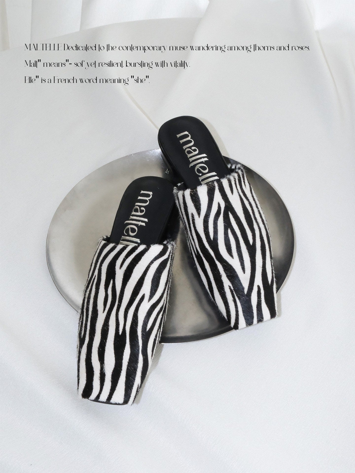 Vintage Zebra Print Calf Hair Heeled Sandals