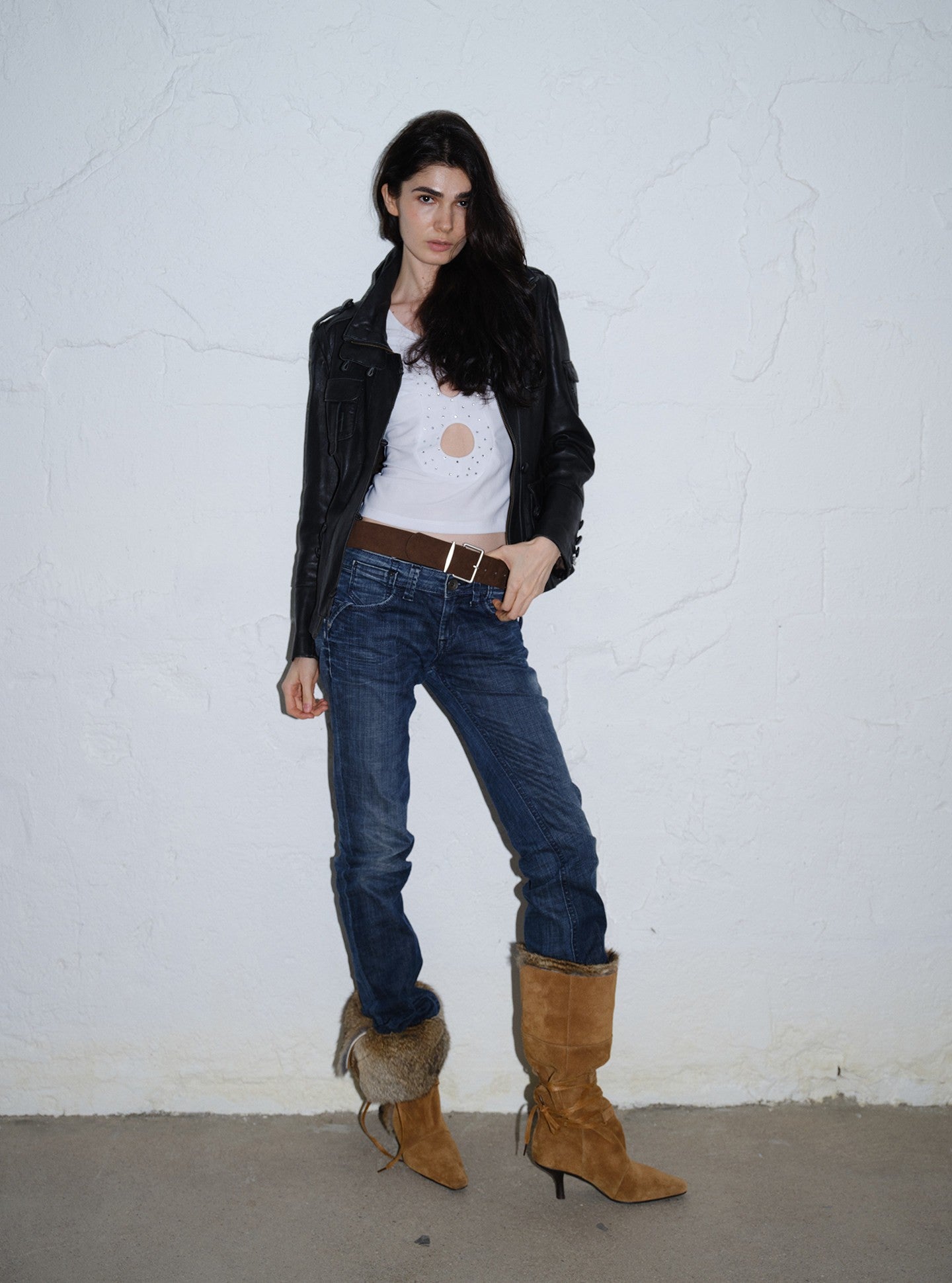 Brown Slouchy Suede Stiletto Boots