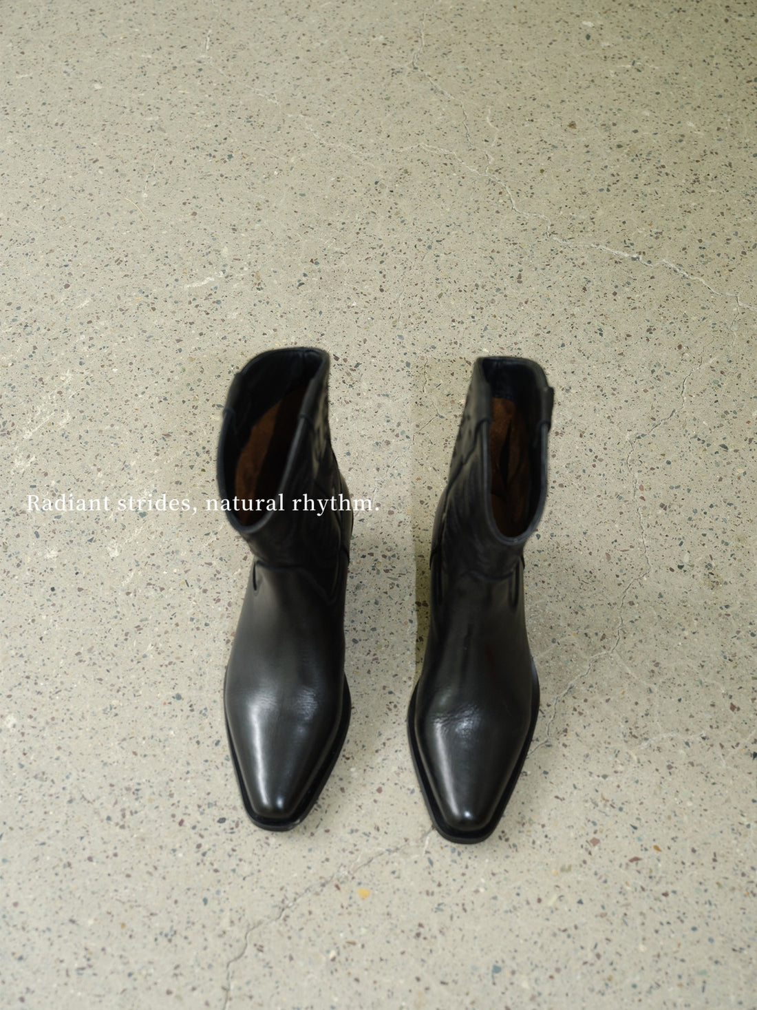 Vintage Embroidered Black Leather Western Boots