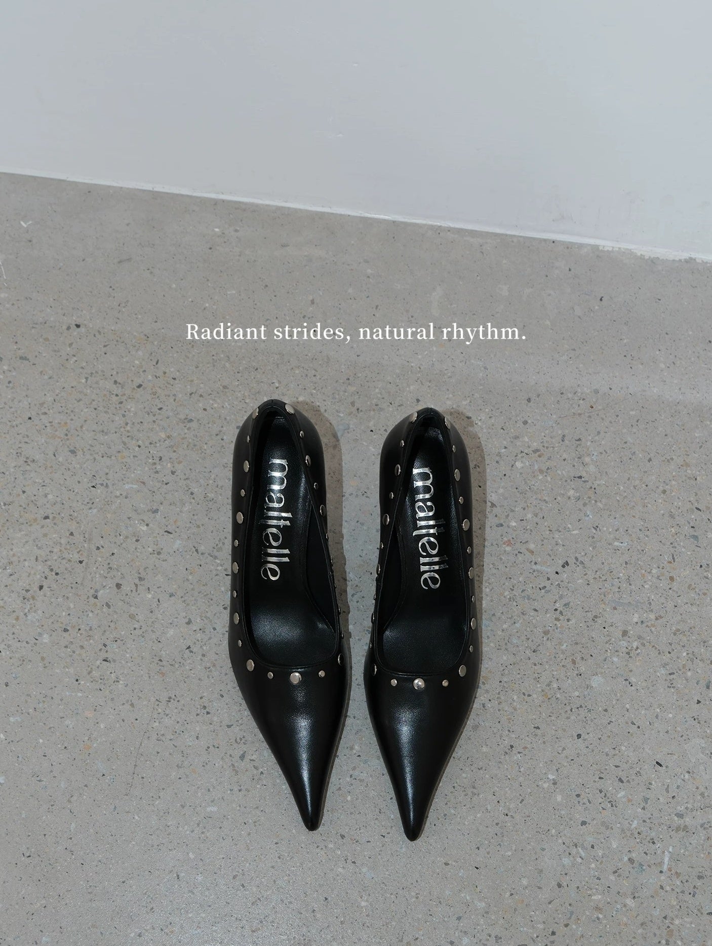 Chic Studded Leather Pointed Toe Stiletto Pumps