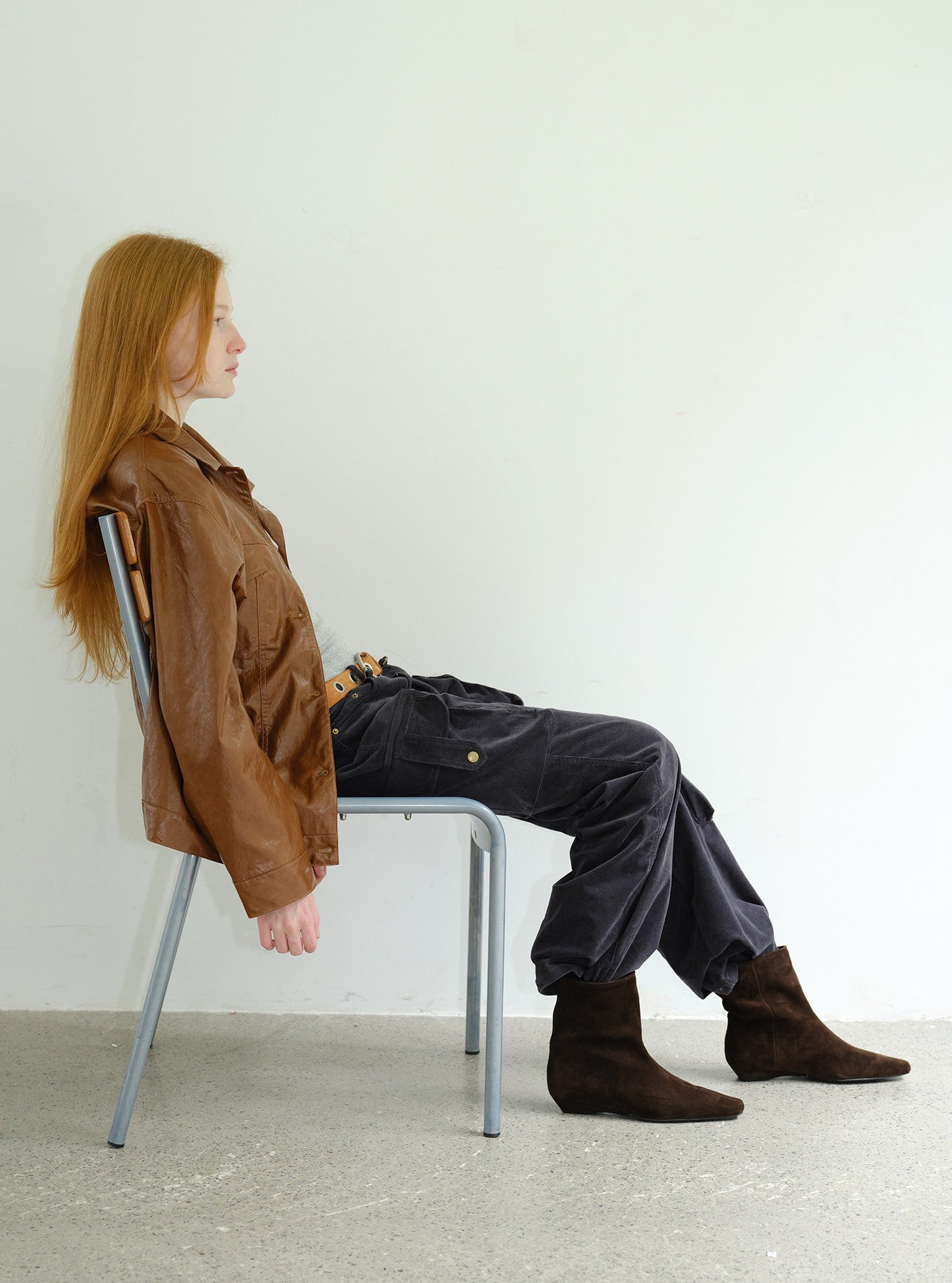 Brown Suede Slim-fit Kitten Heel Booties