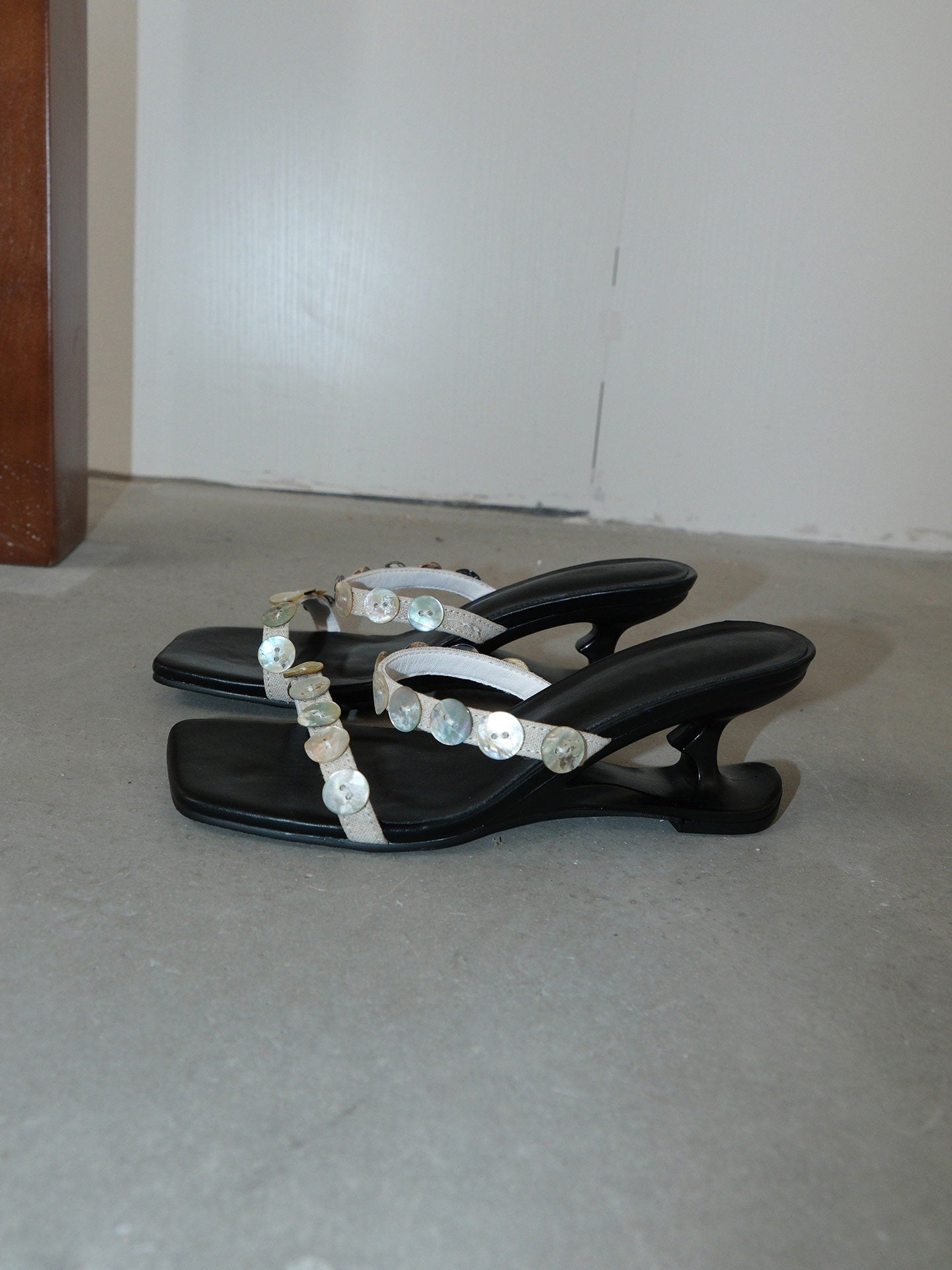 Shell &amp; Heart Sheepskin Sandals