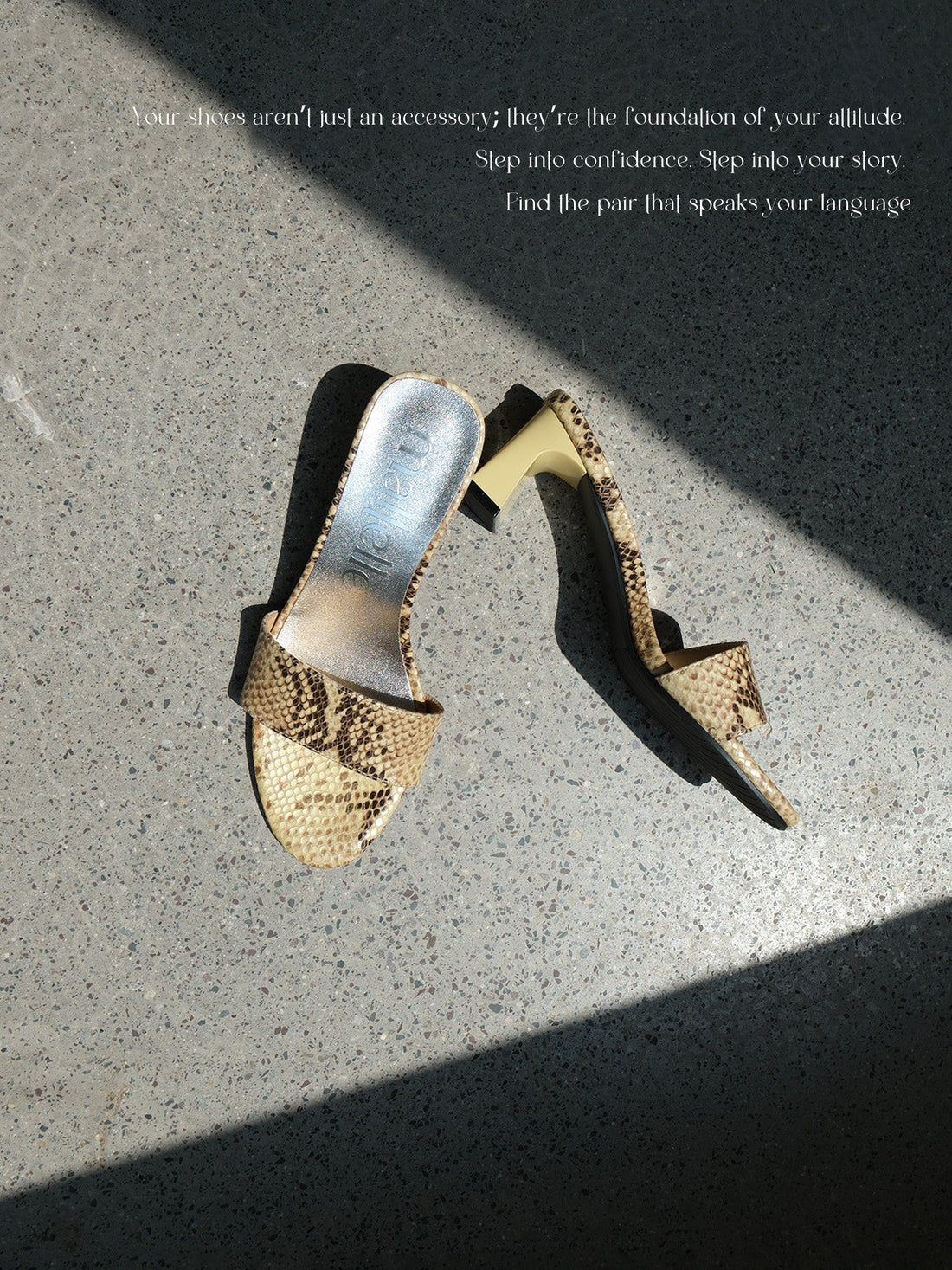 Vintage Snake Print Leather Heeled Mules