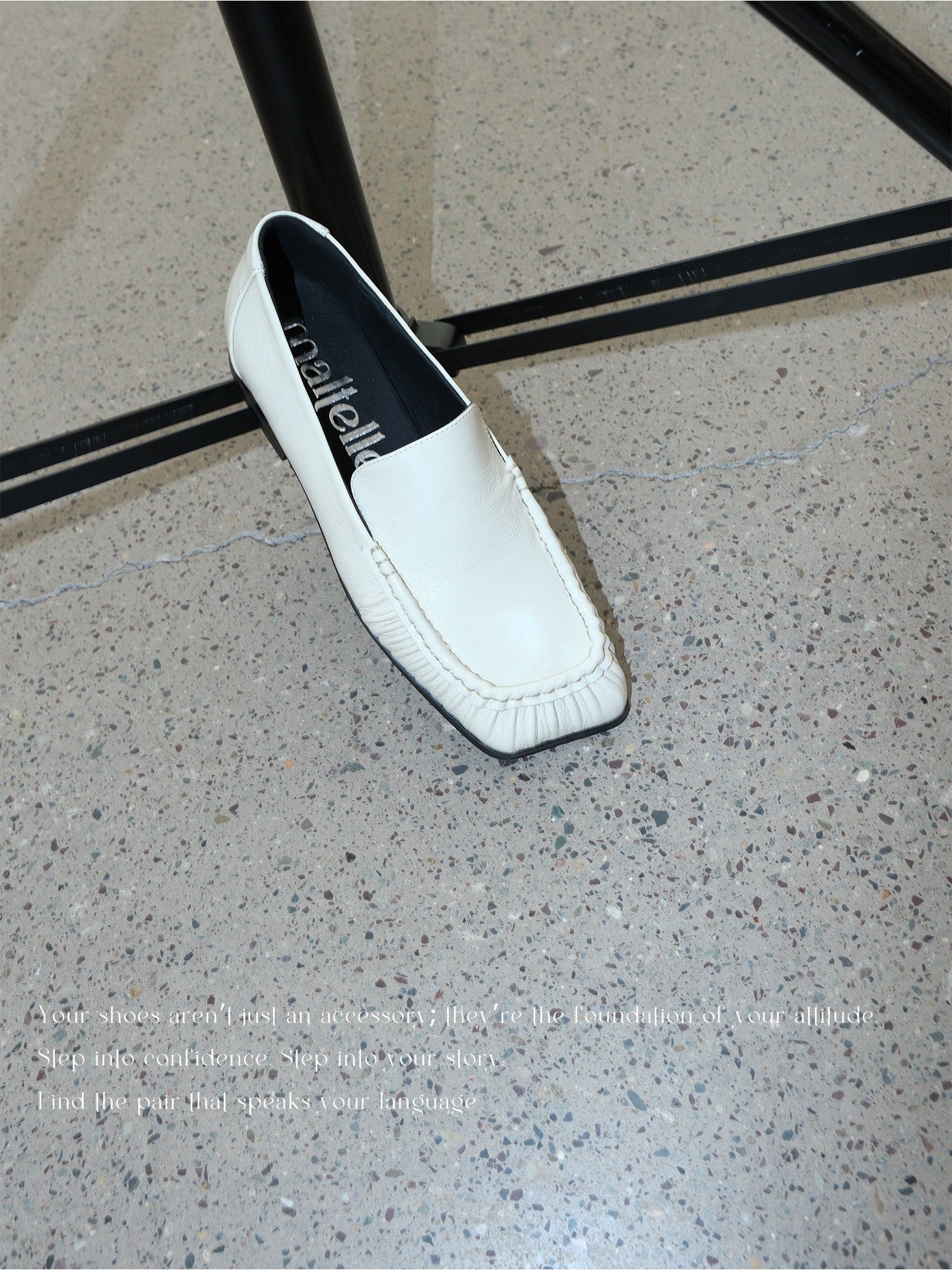 Chic Square Toe Lambskin Ruched Loafers