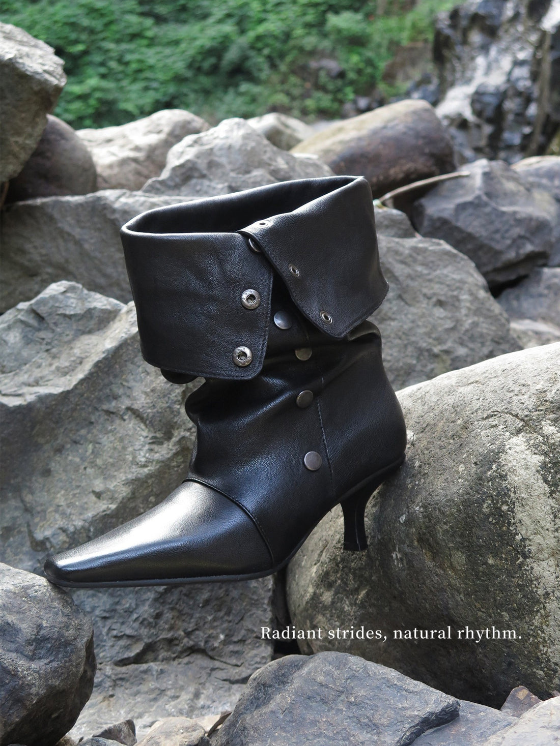 Studded Pointed Toe Sheepskin Boots
