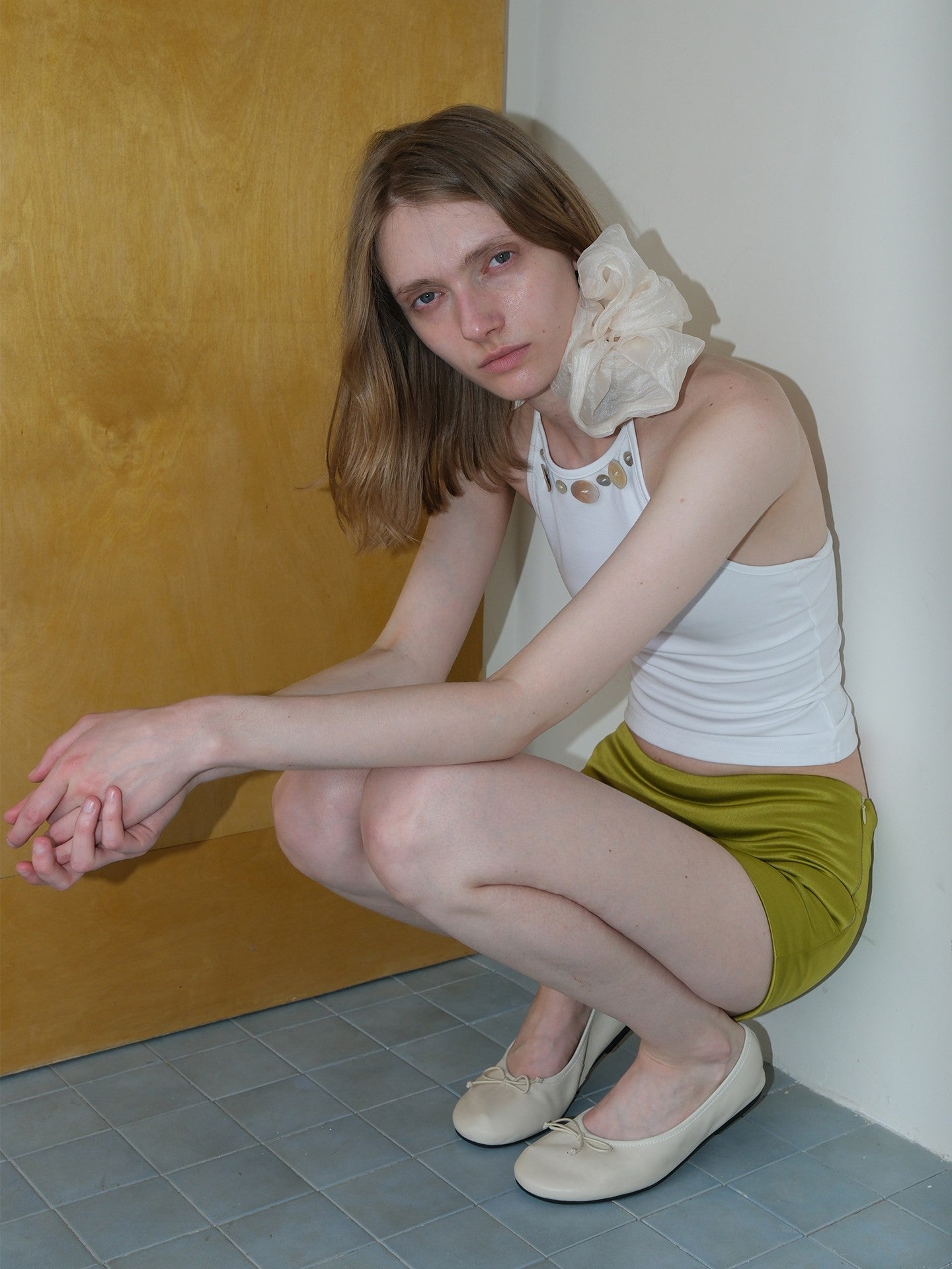 Red Lambskin Ballerina Bow Mary Jane Shoes