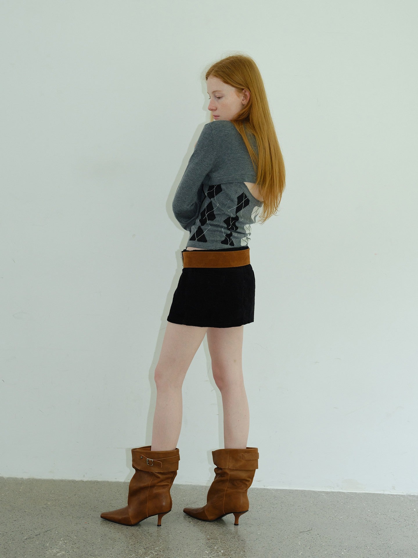 Pointed Toe Brown Leather Ankle Booties