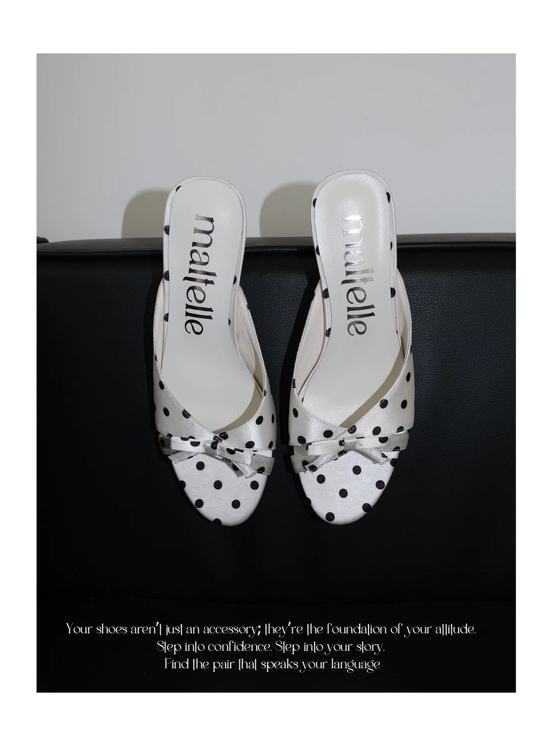 Chic Polka Dot Bow Heeled Sandals
