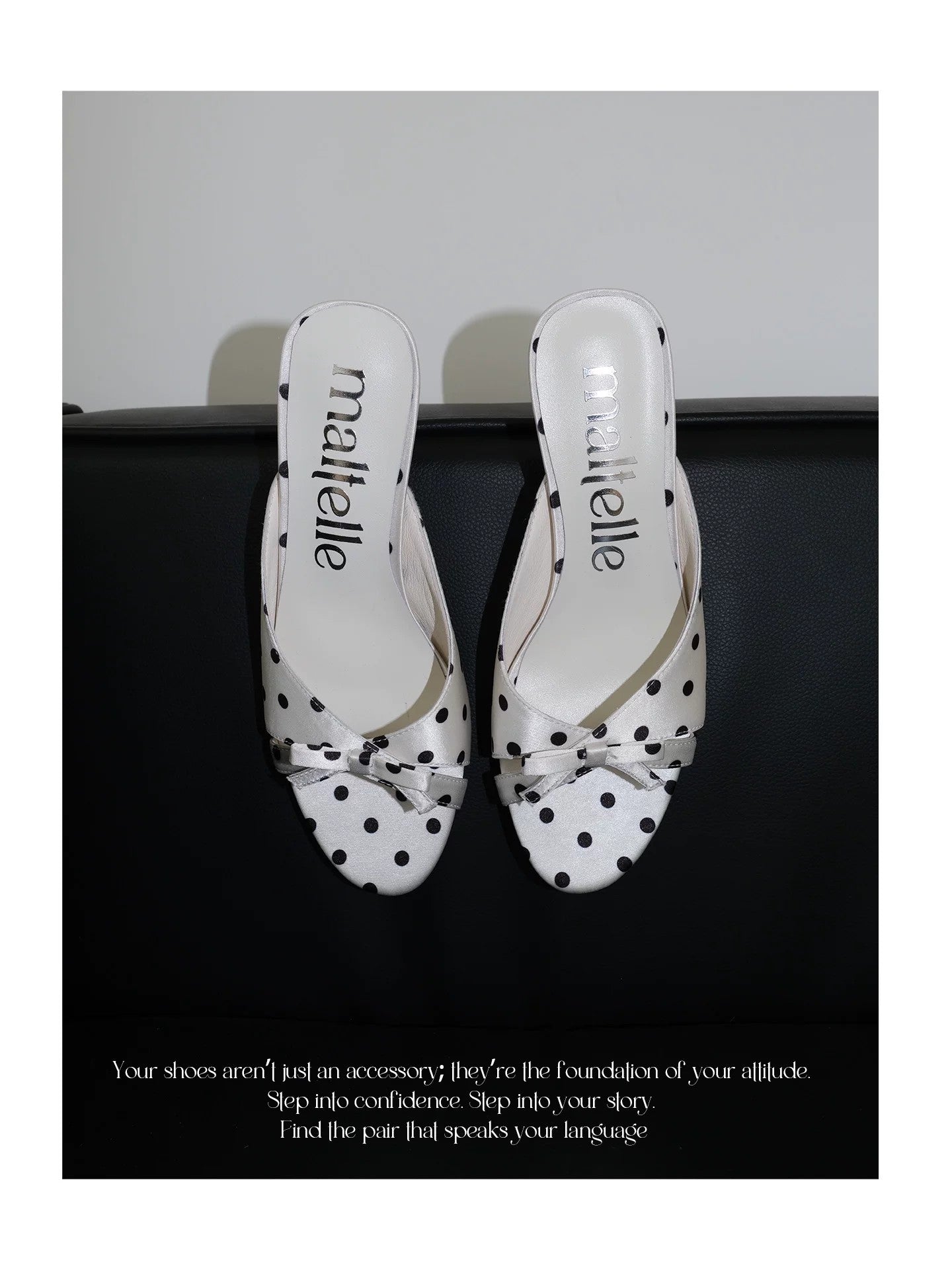 Chic Polka Dot Bow Heeled Sandals