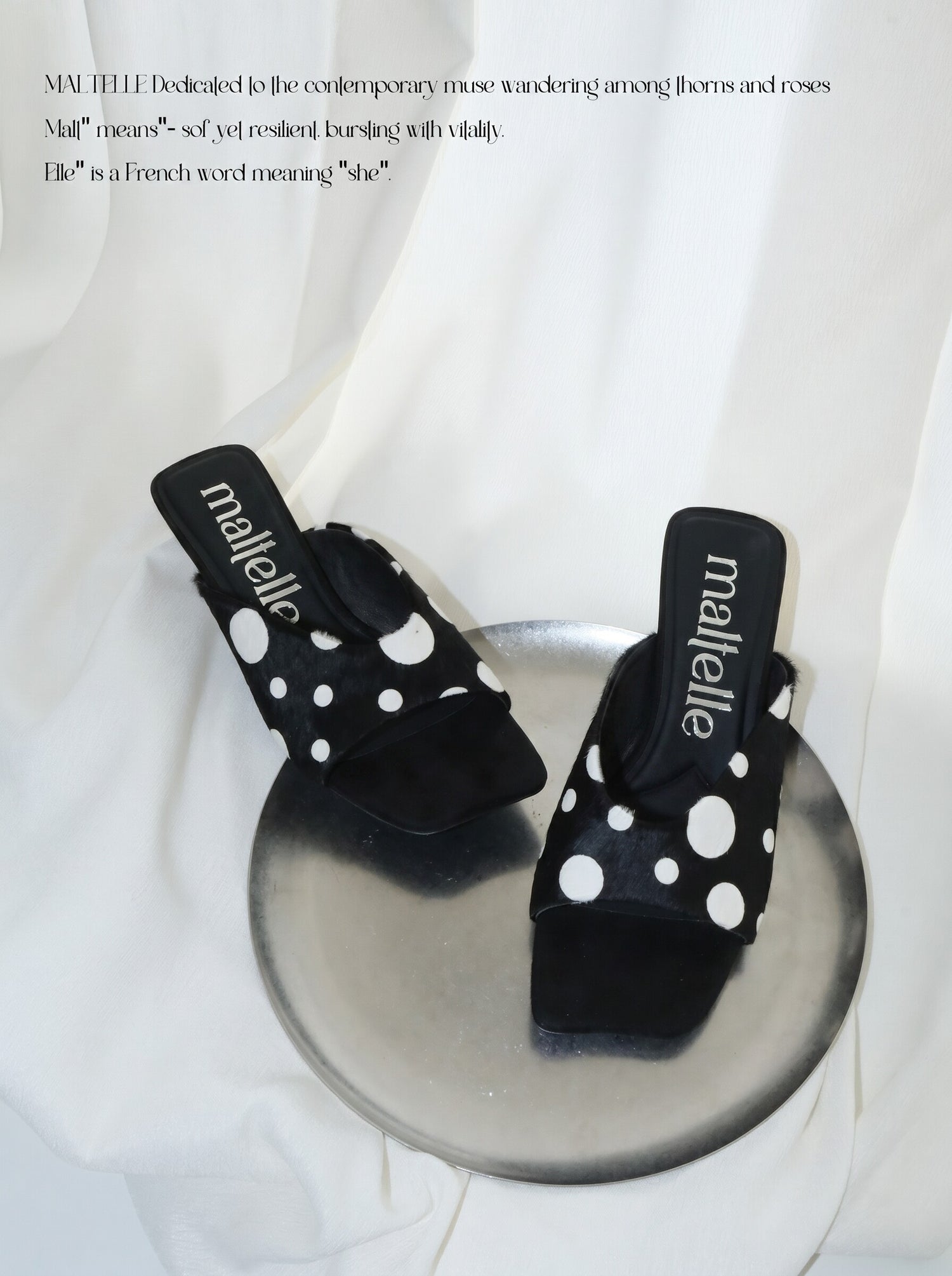 Vintage Polka Dot Calf Hair Heeled Sandals