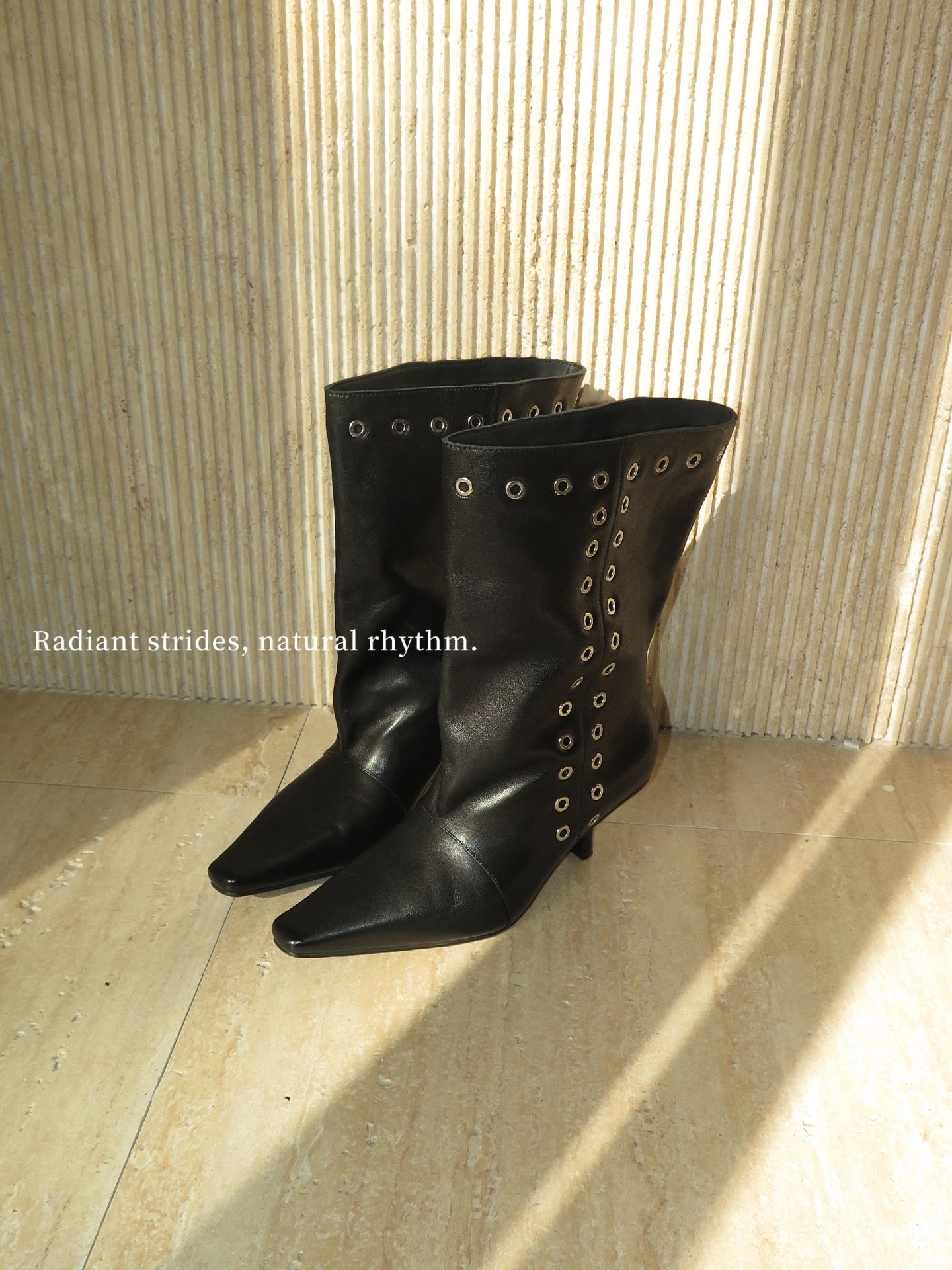 Vintage Studded Lambskin Slouchy Booties